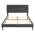 thumbnail image 4 of DeCoro Cambridge Upholstered Wooden Platform  Bed Frame, Queen, Dark Grey, 4 of 11