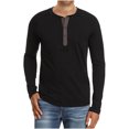 thumbnail image 2 of Pompotops Chemise Homme Manches Longues Muscle Basique Couleur Unie en Solde, 2 of 4