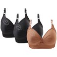 thumbnail image 1 of Bras for Women, 3PCS Womans Printing Gathered Together Large Size Daily Bra Underwear No Rims, 1 of 9