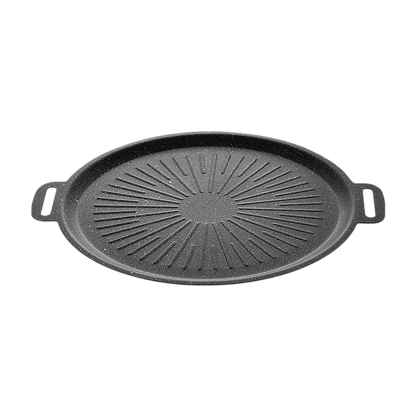 Grille pour Demi-Plaque en Acier Inoxydable, Plaques Quart de Feuille pour Cuisson, Plaque à Biscuits en Acier Inoxydable et Rouleau à Pâtisserie en Silicone Antiadhésif, Plaque de Cuisson Ronde, Plaque de Gril Coréen pour un Chauffage Uniforme, Cuisinière Multifonction
