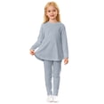 thumbnail image 3 of WENXIAOO Ensemble de Pyjama pour Filles 2 Pcs Robe à Manches Longues avec Pantalon Pyjama Tenue de Nuit Ensemble Mignon Pyjama pour Filles 5-6 Ans, 3 of 6