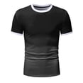 thumbnail image 2 of BOBOGOJP T-Shirts pour Hommes Coupe Régulière Manches Courtes Col Rond (Gris,TTG), 2 of 4