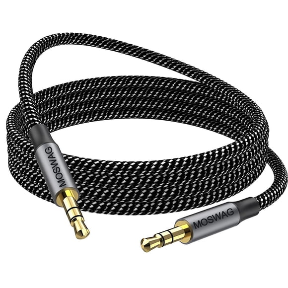 10FT/3Meters 3.5mm Audio Aux Jack Cable 3 Pole to 3.5mm Aux Cable Male to Male Aux Cord Nylon Braided Stereo