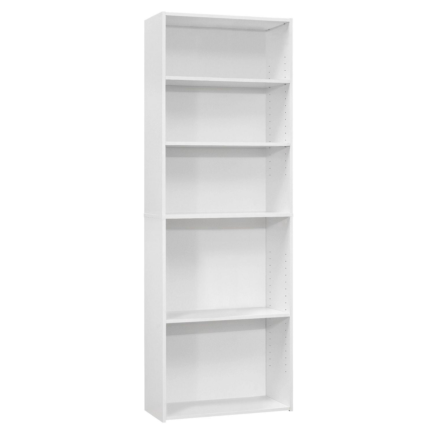 Monarch Specialties Bookshelf, Bookcase, 6 Tier, 72"h, Office, Bedroom, Laminate, White, Transitional