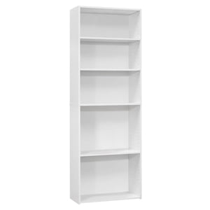 Monarch Specialties Bibliothèque, bibliothèque, 6 Tier, 72"h, Bureau, Chambre, Stratifié, Blanc, Transitionnel