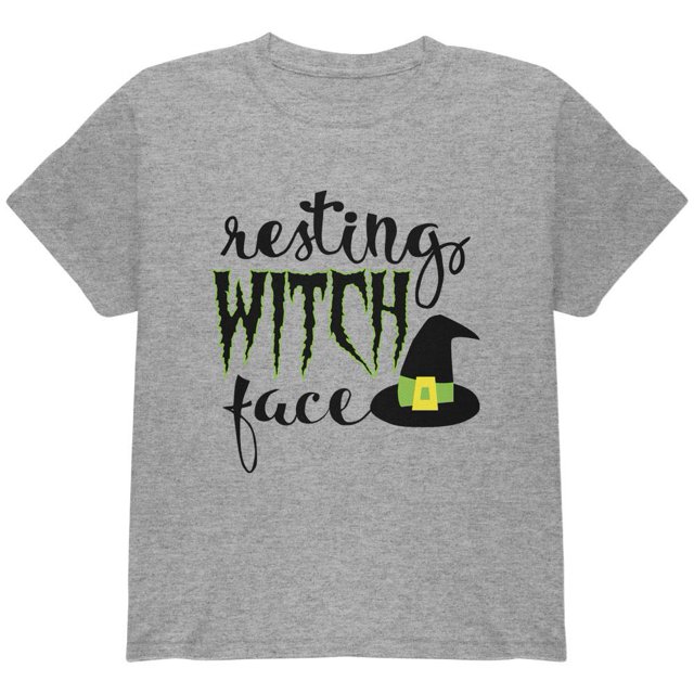 T-shirt Jeunesse Visage de Sorcière au Repos d'Halloween