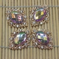 thumbnail image 3 of 10x Crystal Rhines Button Flatback Cabochon Embellishments AB Color 30x25mm, 3 of 7