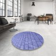 thumbnail image 4 of Ahgly Company Tapis d'Intérieur Lavable en Machine Carré Bleu Denim, 6 Pieds Carré, 4 of 7