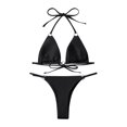 thumbnail image 4 of Birdeem Womens Bikini Split Swimwear Solid Bikini Two-Piece Split Swimwear Set, 4 of 8