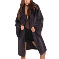 thumbnail image 2 of IROINID Women's Winter Warm Mid-Long Coat Solid Color Front Open Overcoat Long Sleeve Outwear, Gray, 2 of 9