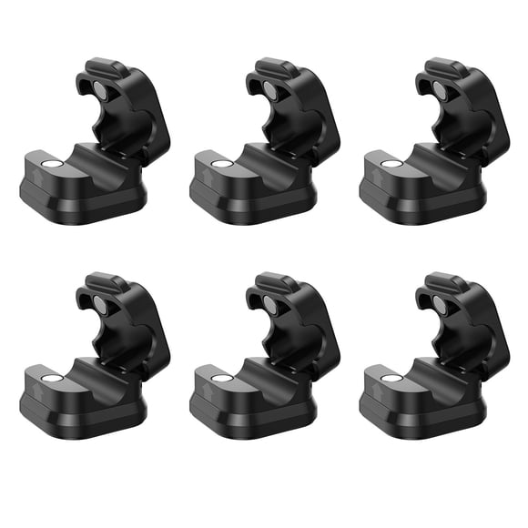 Magnetic Cable Management Clips (6-Pack) - Adhesive Cord Organizers for Desks/Walls, Residue-Free