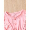 thumbnail image 4 of Faithtur 2 Pcs Tenues d'Été pour Bébés Filles, Ensemble Débardeur à Col Rond Boutonné à Volants + Shorts, 4 of 9