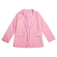 thumbnail image 3 of Girls Long Sleeve Notched Lapel Collar Open Front Casual Jacket with Inner Pocket Kids Suit, 3 of 8