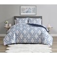 thumbnail image 4 of 3 Piece Reversible Navy Pinktuck/Geometric Revsersible Comforter Set, 4 of 7