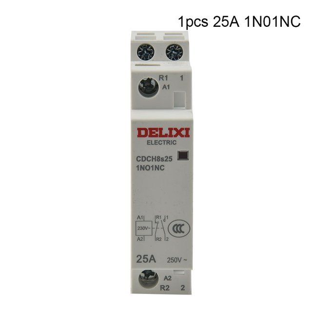 1PCS 2 Pole 4 Pole 25 Amp NO//NO+ ACContactor Normally Open DIN Rail 1NO+1NC