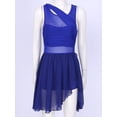 thumbnail image 3 of RUNQHUI Robe de Danse Haute Basse en Chiffon pour Femmes Justaucorps Court Robe de Danse Lyrique Bleu Royal P, 3 of 7