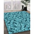 thumbnail image 3 of Ahgly Company Machine Washable Indoor Rectangle Transitional Teal Green Area Rugs, 5' x 7', 3 of 7