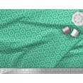 thumbnail image 3 of Soimoi Green Silk Fabric Lemon Slice Block Print Fabric by the Yard 42 Inch Wide, 3 of 5