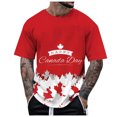 thumbnail image 1 of LUOGENLI T-shirts pour Homme pour Hommes Été Canada Fête de l'Indépendance Fête Nationale pour Imprimé Drapeau Rétro Col Rond Manches Courtes Hauts Tee T-shirts Hommes Grande Taille et Grande Stature la Saint-Patrick Rouge TG, 1 of 4