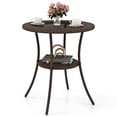 thumbnail image 1 of Costway 25.5” Round Patio Bistro Table PE Wicker with Tempered Glass Top Storage Shelf, 1 of 10