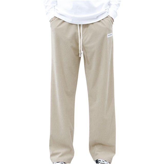 RKSTN Mens Pants Loose Soft Solid Color Drawstring Fashionable Casual Pants Full Length Pants Outdoor Hiking Workout Pants