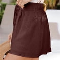 thumbnail image 4 of AherBiu Plus Size Shorts for Women Elastic Waist Drawstring Summer Casual Wide Leg Loose Fitting Solid Color Shorts, 4 of 7