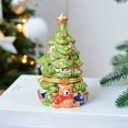 thumbnail image 2 of Christmas Tree Jewelry Box Ceramic Hinged Trinket Box Small Christmas Tree Figurine Organizer Home Tabletop Decor Christmas Gifts, 2 of 8