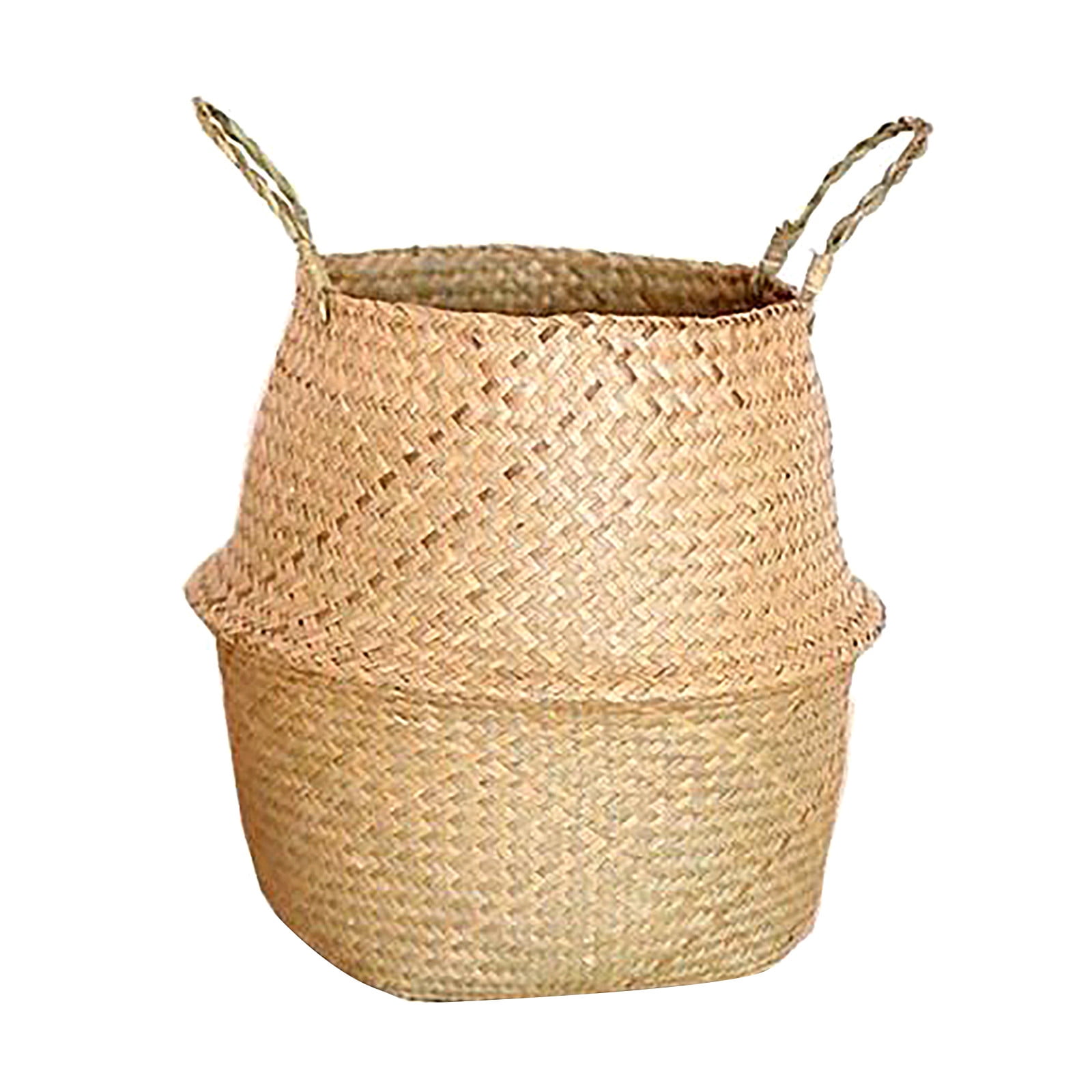 Zhourta Straw Baskets for Plants with Handle Hanging Flower Pots Cover Storage Basket Plant Woven Basket Planter for Storage Plants Picnic Grocery