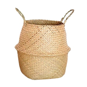 Zhourta Straw Baskets for Plants with Handle Hanging Flower Pots Cover Storage Basket Plant Woven Basket Planter for Storage Plants Picnic Grocery