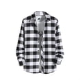 thumbnail image 1 of Ediodpoh Chemise Décontractée Imprimée pour Homme Automne/hiver à Manches Longues Chemise à Rayures Simple avec Col à Revers Hauts pour Hommes Tendance Gris_003 TG, 1 of 3
