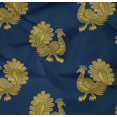thumbnail image 4 of oneOone Organic Cotton Poplin Twill Fabric Peacock Block Printed Craft Fabric BTY 42 Inch Wide, 4 of 4