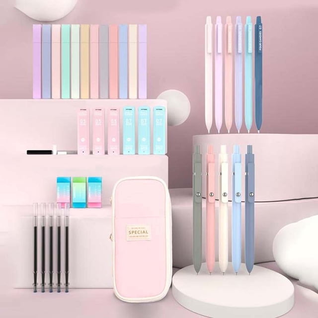 Meitianfacai Full Set Of Large Capacity Handheld Fluorescent Pen Student Drawing Pen Stationery Pen Bag Combination Set 30ml