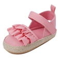thumbnail image 3 of NOKIO Baby Girl First Walking Shoes Summer Toddler Flat Sandals, Ruffles Design Water-Friendly Lightweight Breathable Comfortable Non-Slip Pool Beach Footwear, 3 of 9