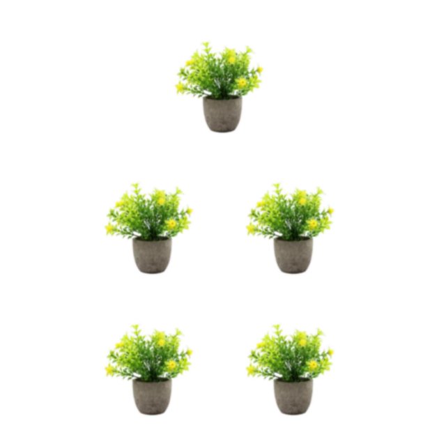 Decodeary Green Eco-friendly Artificial Money Tree In Pot Long-lasting Durability Realistic Appearance yellow babysbreath 5Set