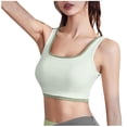 thumbnail image 1 of Virmaxy Womens High Impact Sports Bra Shock-Absorbing Gathering Collection and Complementary Breast Color Matching Edging No Wear Sports Bra Green-2 XL, 1 of 4