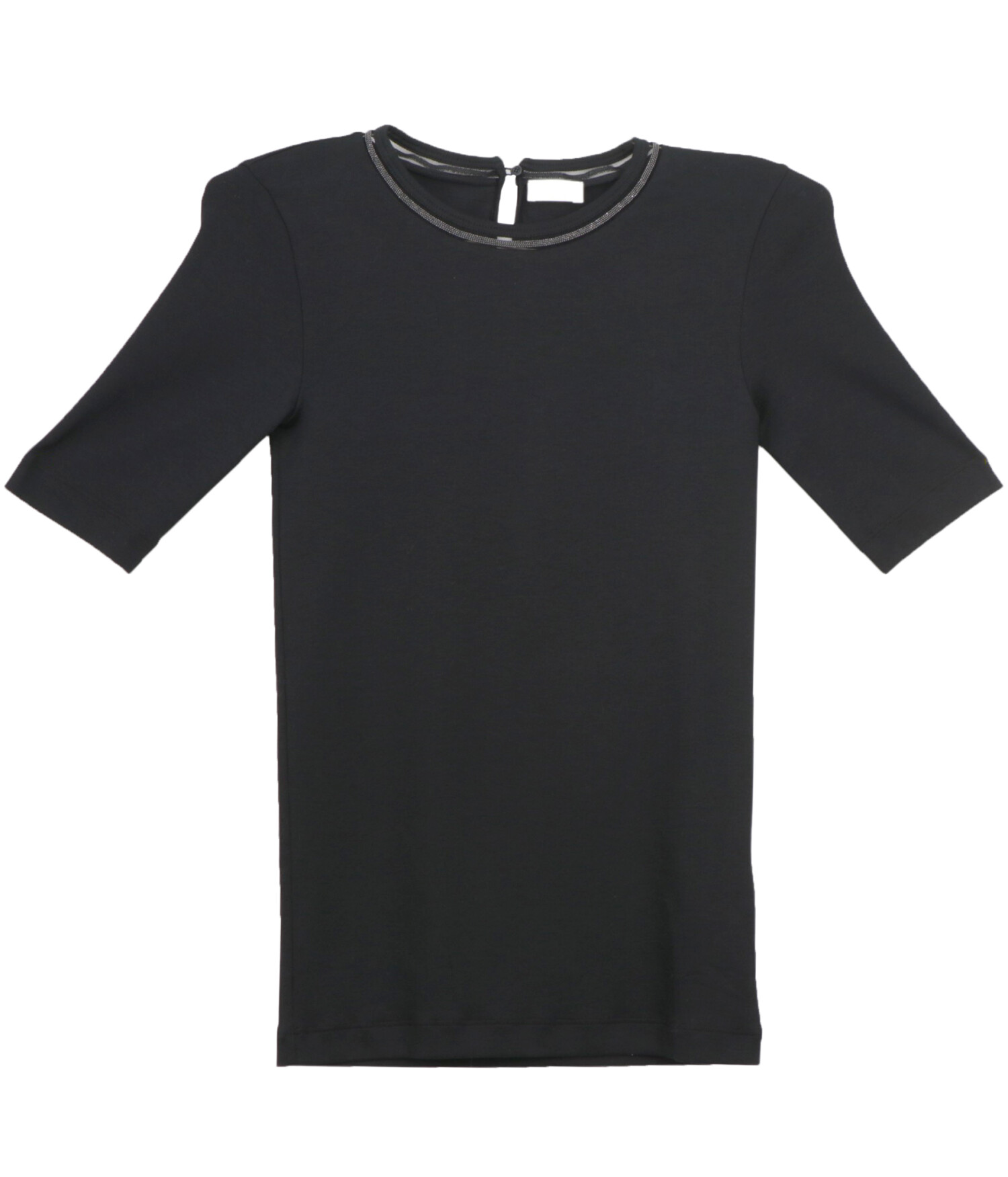 Brunello Cucinelli T-Shirt Monili Noir à Manches Courtes pour Femme - m