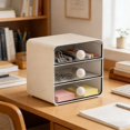 thumbnail image 4 of Czzoypi Clear Drawer Desktop Organizer, Plastic Drawer Organizer Stationery Storage, Stackable Desk Organizer for Office Home Dormitory Vanity Desk, White, 4 of 6