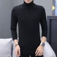 thumbnail image 4 of Xcmzpl Men Turtleneck Sweater Long Sleeve Cable Knit Sweaters Slim Fit Mock Neck Twisted Pullover Solid Fall Sweater Tops, 4 of 6