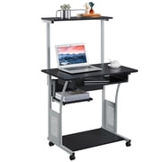 Yaheetech 3 Tiers Computer Desk with Printer Shelf for Home Office, Black