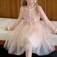 thumbnail image 4 of LOVZFMLL Girls' Summer Short Sleeve Ruffled Lace Round-Neck Embroidery Mesh Princess Bow Skirt, 4 of 8