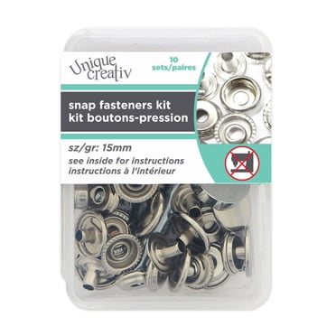 UNIQUE CREATIV 15 mm (0.59 in) Silver Snap Fastener Kit