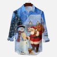 thumbnail image 2 of Pompotops Chemise à Manches Longues pour Hommes avec Boutons, Imprimé Père Noël, Col Rabattu, en Solde, 2 of 5