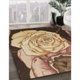 thumbnail image 3 of Ahgly Tapis Rectangulaire Lavable en Machine Intérieur Transitionnel Jaune Orange, 3 Pieds x 5 Pieds, 3 of 7
