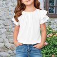 thumbnail image 2 of Yanlir 2025 Chemises d'Été pour Enfants Manches Raglan T-Shirt Graphique à Manches Courtes Haut à Col Rond T-Shirt pour Filles Tee Ample Décontracté Hauts (Blanc#1, 11 Ans), 2 of 7