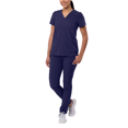 thumbnail image 1 of Adar Addition Go-Basic Scrub Set For Women - Slim V-Neck Scrub Top & Skinny Cargo Scrub Pants, 1 of 7