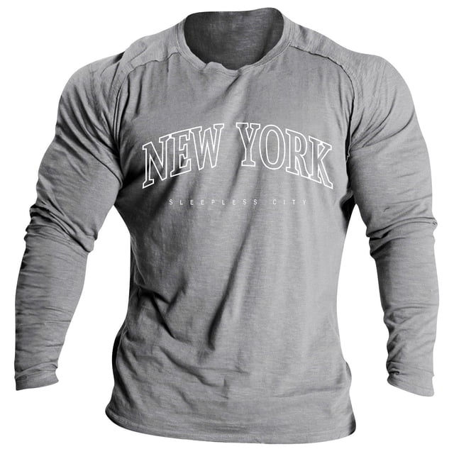 Fashion Trend Letters Raglan Long Sleeve Tee for Men Casual Daily Wear Shirt with Comfortable Fit Street Style Top