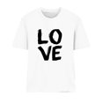 thumbnail image 4 of Offres des Fêtes Iumwxz Coupe Classique T-Shirt Décontracté Hauts Basiques Hauts pour Femmes T-Shirts à Imprimé LOVE Manches Courtes Col Rond T-Shirt Hauts pour Dames Obtenez-le Aujourd'hui Magasinage, 4 of 4