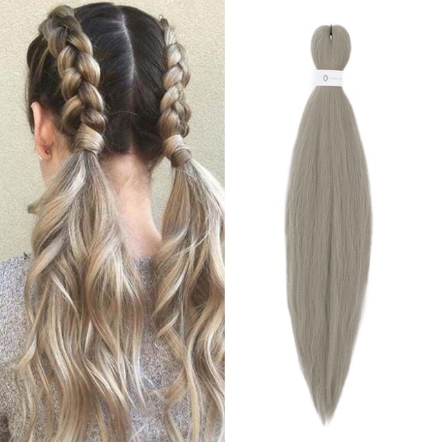 EGNMCR Wigs Human Hair A Gradient Color Hair Pre-stretched Crocheted Hair Filament 26 Inches extension piece