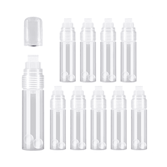 10 Pack Refillable Acrylic Paint Markers 15mm Empty Acrylic Markers Clear White Paint Marker Pens for Rock Painting Wood