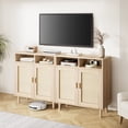 thumbnail image 3 of Ensemble de 2 Buffets en Rotin, Bahut de Cuisine avec Rangement, Armoire de Bar à Café d'Accent, Table Console Moderne pour Cuisine, Salle à Manger, Entrée, Salon, 3 of 9
